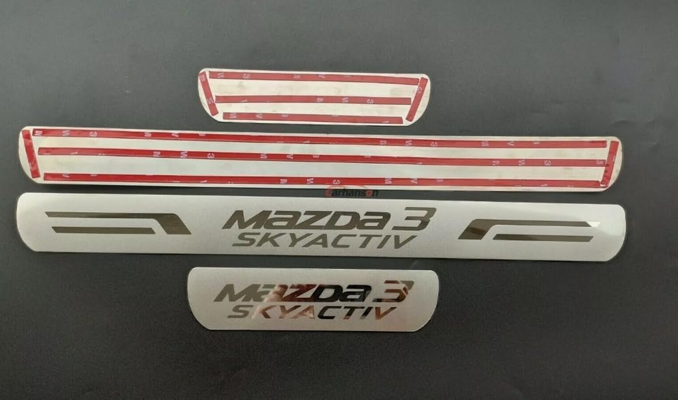 GZBFTDH Protection Door Sills Car Parts for Mazda 3 2015-2022 Auto Accessories Door Pedals Protector Stainless Steel Plastic Plate - Door Sill Silver image number 2