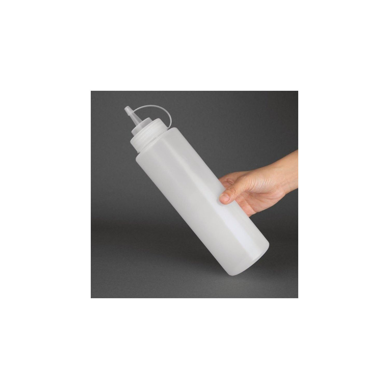 Vogue Lidded Squeeze Sauce Bottle 994 Ml Capacity, Clear image number 2
