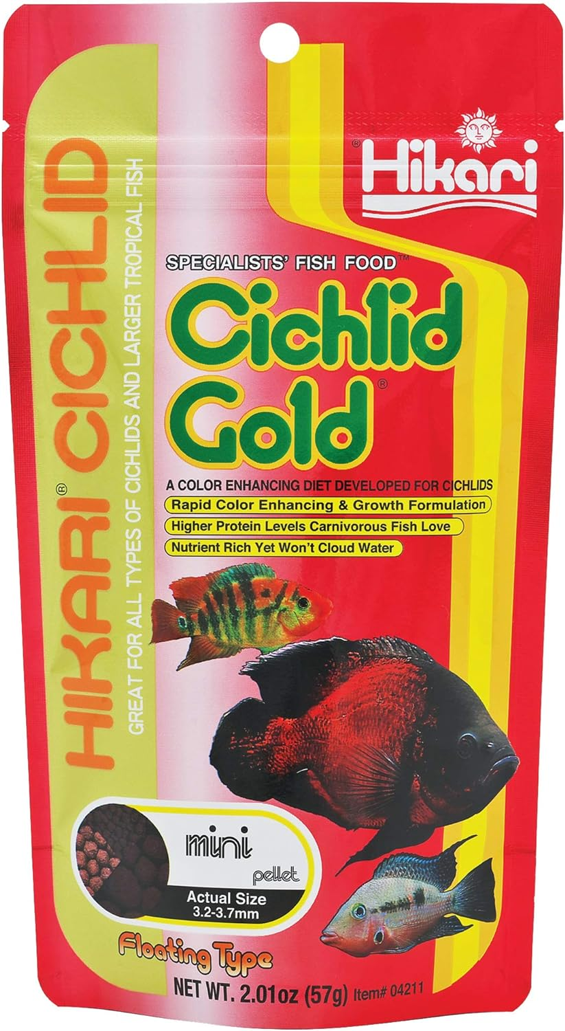 Hikari Cichlid Gold Floating Pellets Fish Food, Mini Pellets, 2 Oz. (57G) image number 5