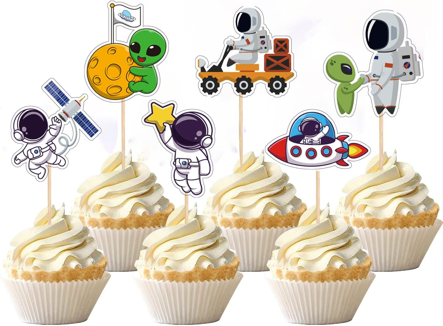 Monster Truck Car Cupcake Toppers, 24Pcs Racing Race Car Cupcake Toppers Fighting Picks for Racing Sports Racecar Theme Birthday Party Cake Supplies Decorations