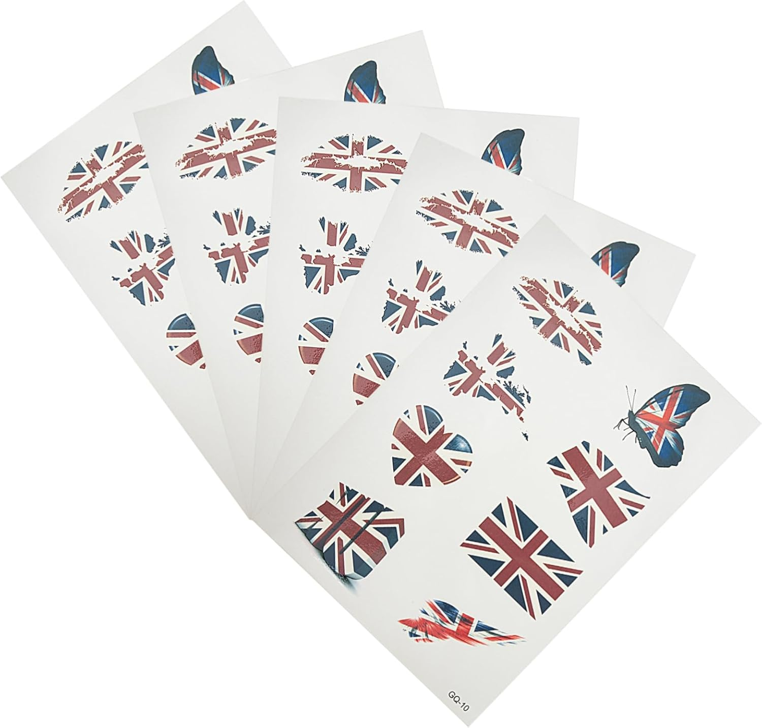 PLAFOPE 5 Sets of National Flag Face Stickers Temporary Tattoo Stickers for Sports Fans Portable and Easy to Apply for Game Day and Celebrations