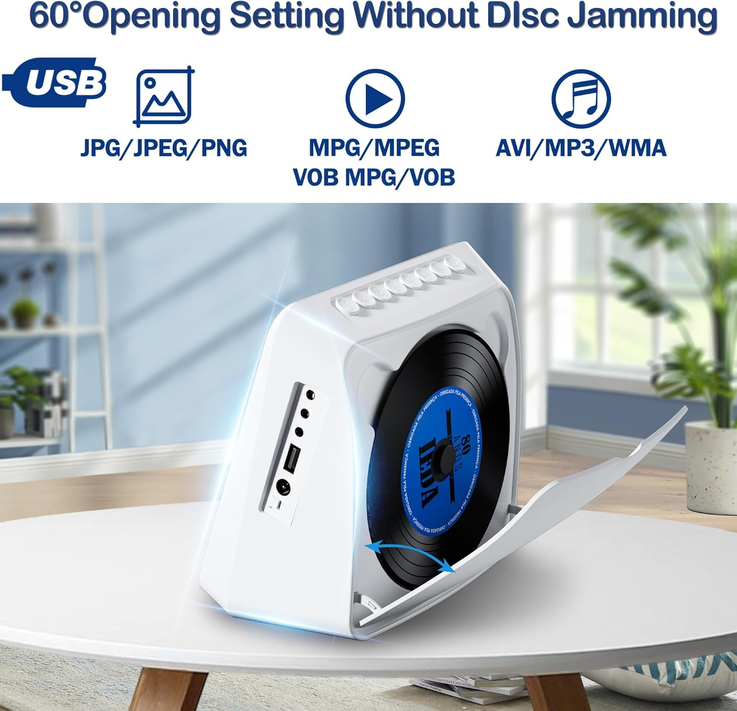 9.8" Portable DVD Player Bluetooth with 7'' Screen, 5 Hour Rechargeable Car DVD Player for Kid, Child, All Region, Support Cd/Bluetooth/Usb/Aux/Timer Off/Aux, Sync Screen to TV, Remote Control, Ourdo image number 3