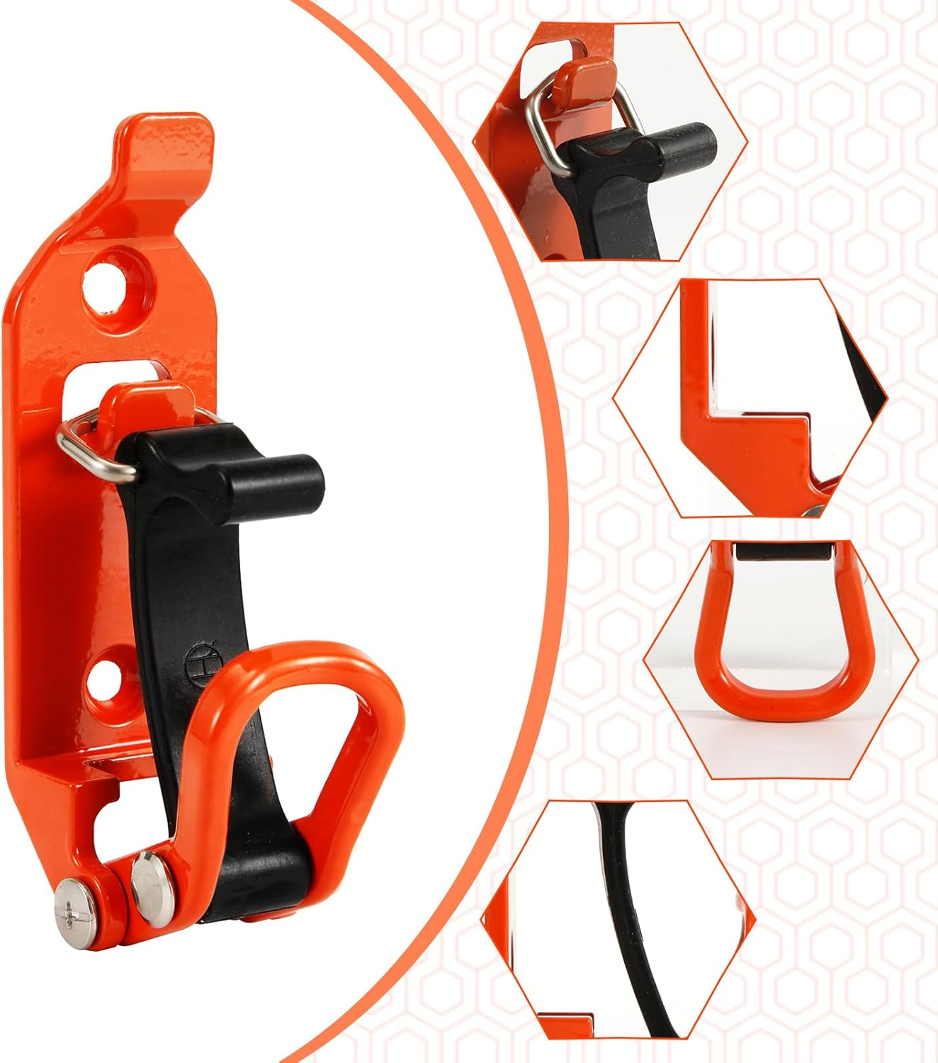 2Pcs off Road Shovel Holders, Orange Shovel Mount for Roof Rack Clamps Quick Fist Clamp Mounting Kit with Screws Nuts Metal Roof Rack Fasteners Wall Mount Tools for Truck Car Boat image number 2