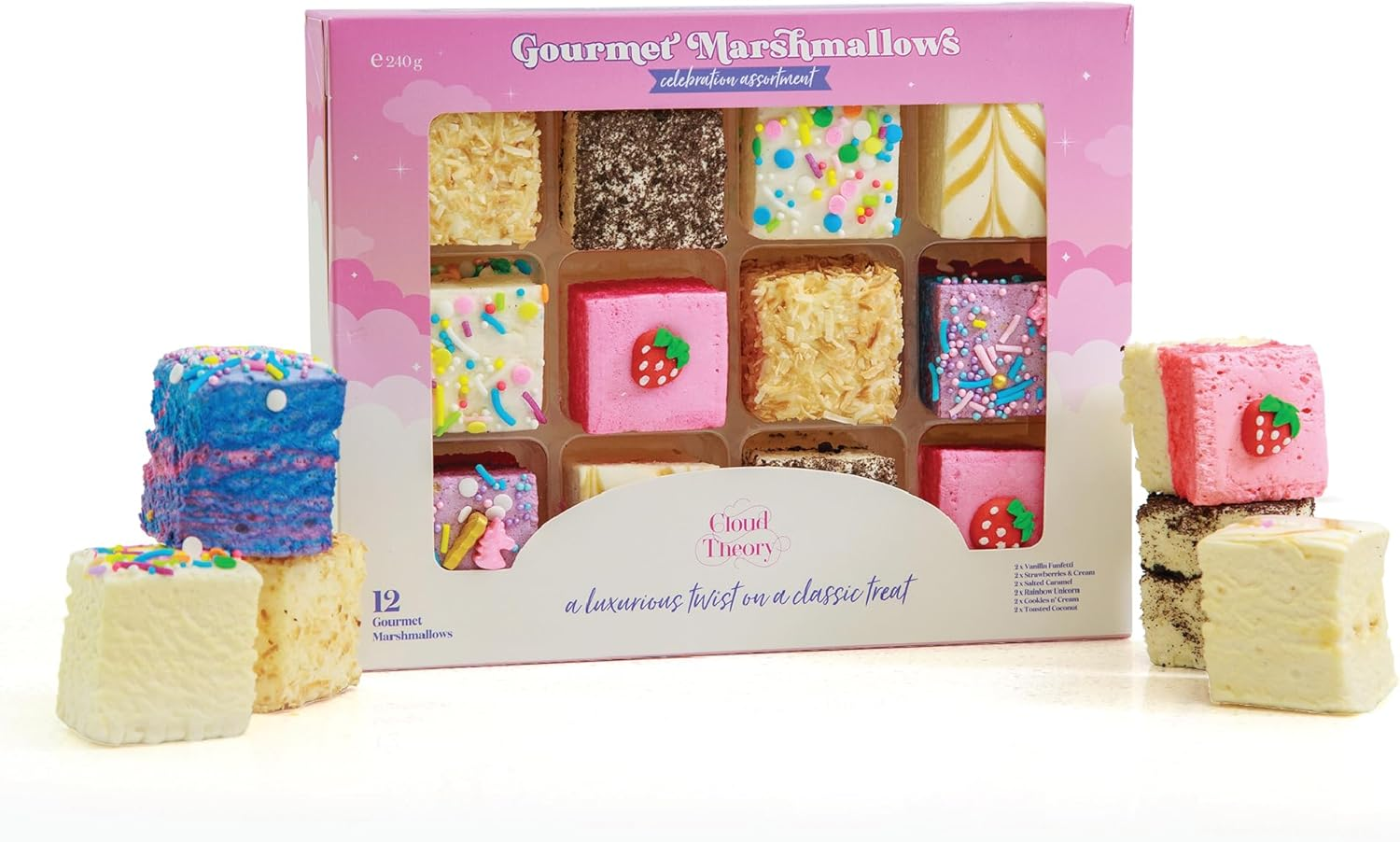Cloud Theory Celebration Assortment Gourmet Marshmallow Pack (12 Piece Box) image number 1