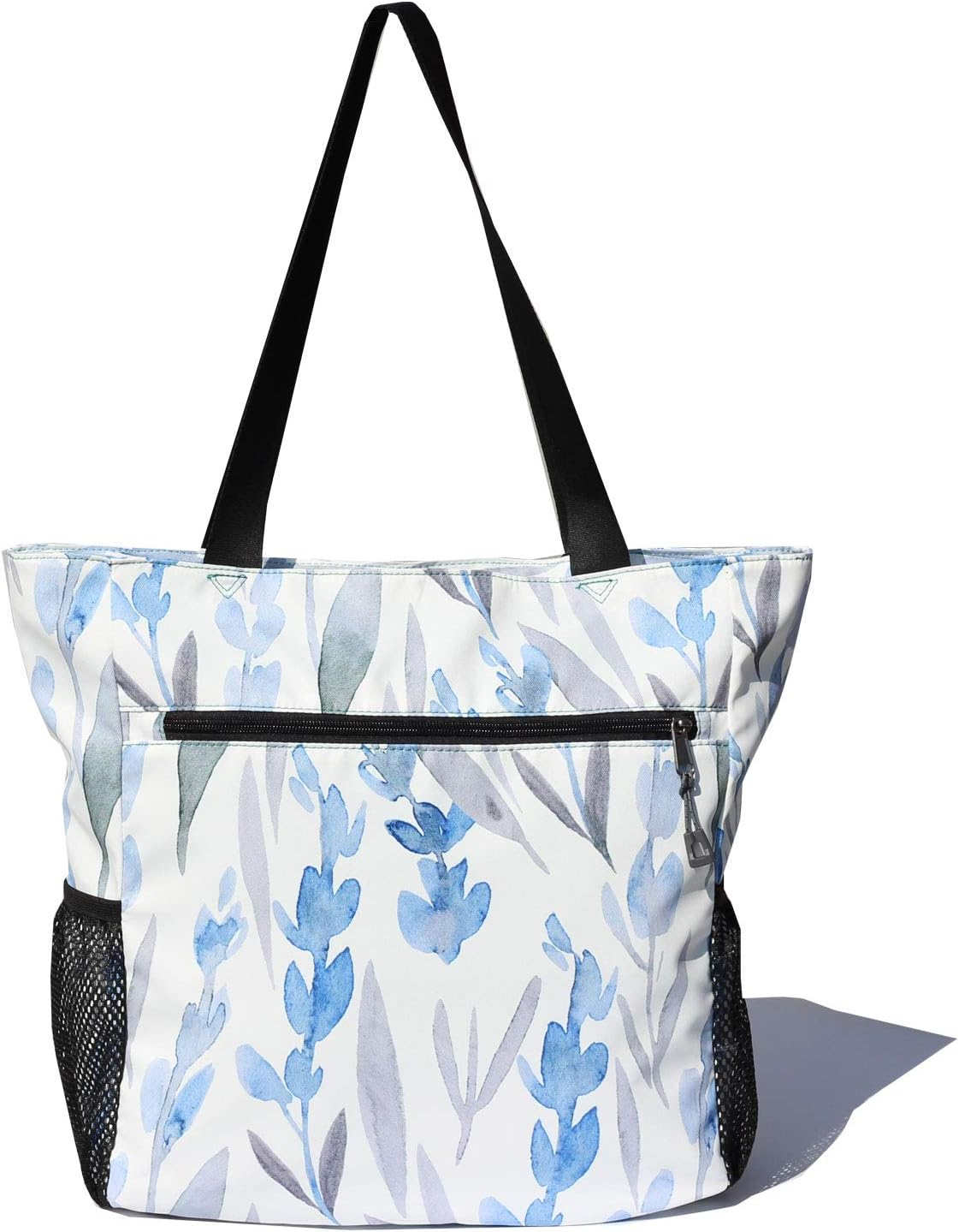 ESVAN Original Floral Water Resistant Large Tote Bag Shoulder Bag for Gym Beach Travel Daily Bags Upgraded, [A] Floral Leaf, Large image number 4