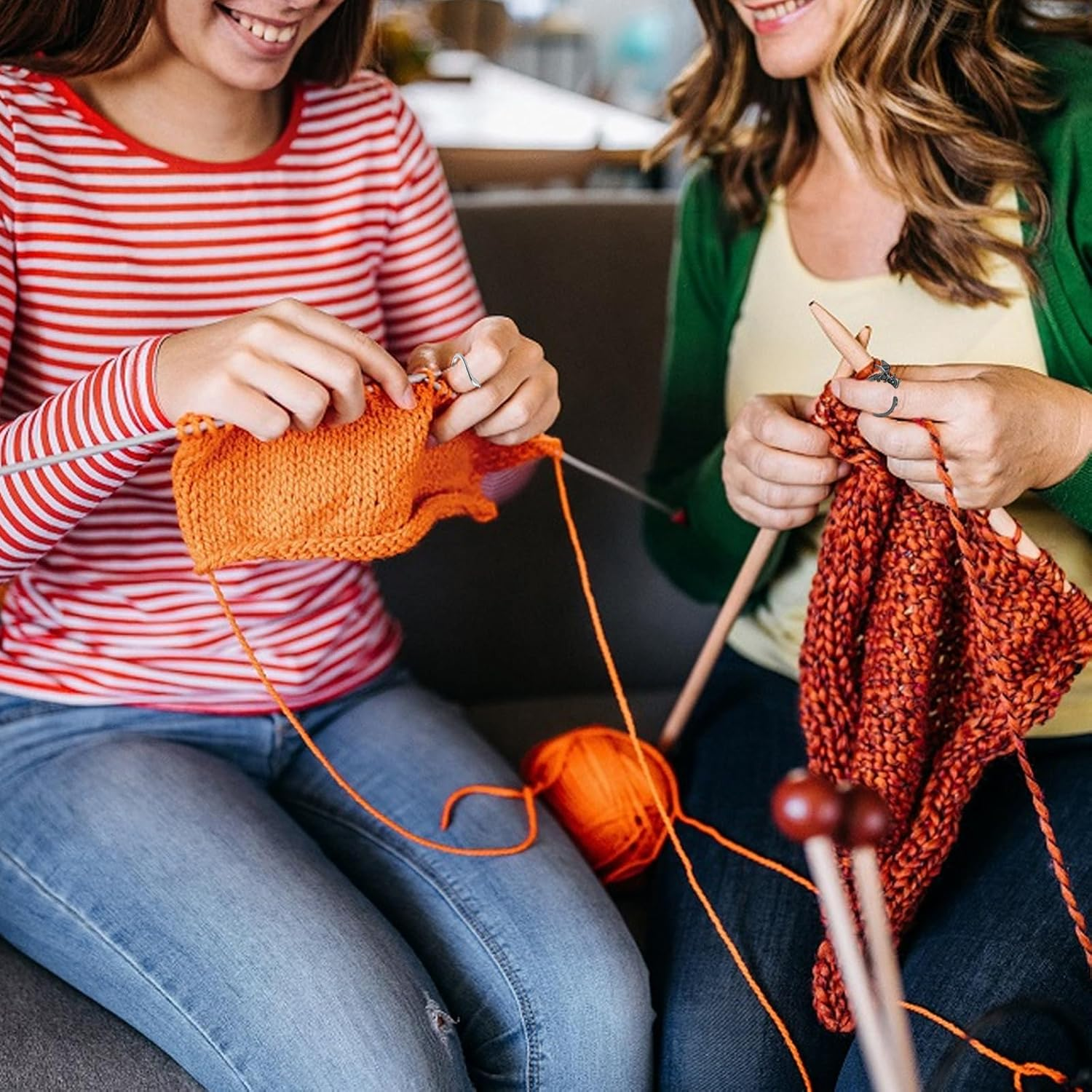 20PCS Crochet Ring & Stitch Markers Kits, Crochet Accessories and Gadgets, 10 Adjustable Tension Rings for Crocheting,Yarn Guide Rings for Crocheting, Knitting Ring,Metal Spiral Stitch Markers image number 5