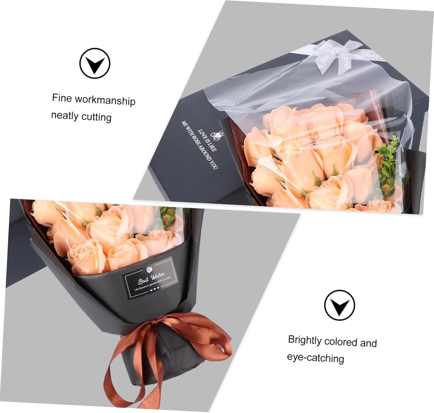 Beavorty Vivid Petal Soap Bouquet Rose Petals in Soap Box for Women'S Day Mother'S Day - Red image number 3