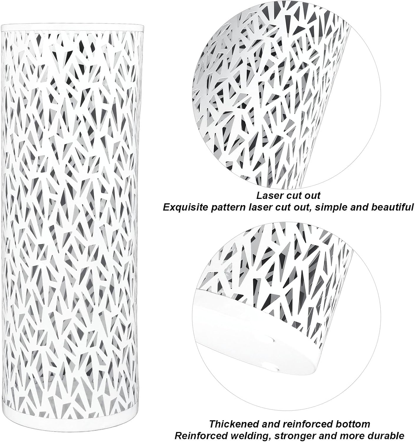 Metal Umbrella Holder Stand, Hollow Design, Resistant, Compact, for Entryway, Office, Home (S) image number 6