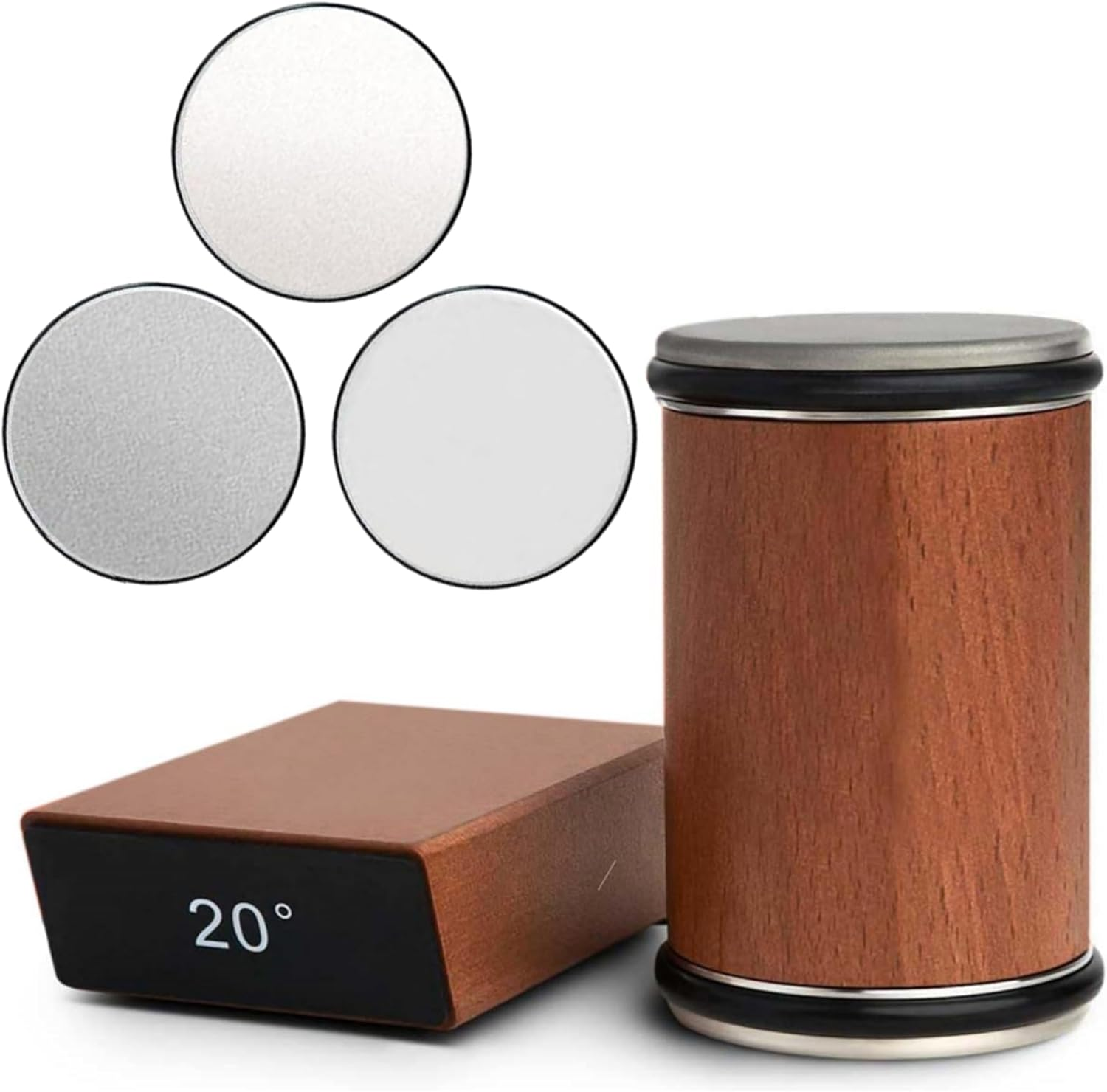 FORYUSE Rolling Knife Sharpener Set with Diamonds 400, 1000 & Ceramic 3000 Grit Discs, Tumbler Knife Sharpening Tool, 15 & 20 Degrees Magnetic Angle for Kitchen Knives, Chef'S Knife, Scissors image number 5