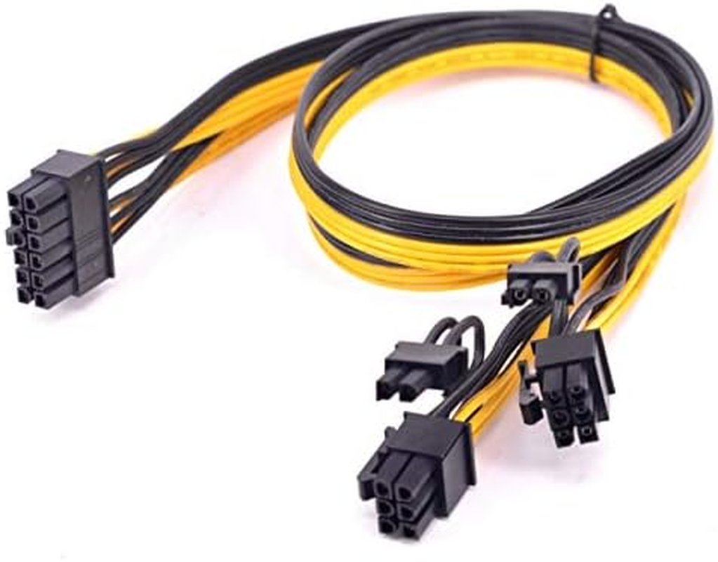 Cablecc PCI-E PCI Express ATX 6Pin Male to Dual 8Pin & 6Pin Female Video Card Extension Splitter Power Cable