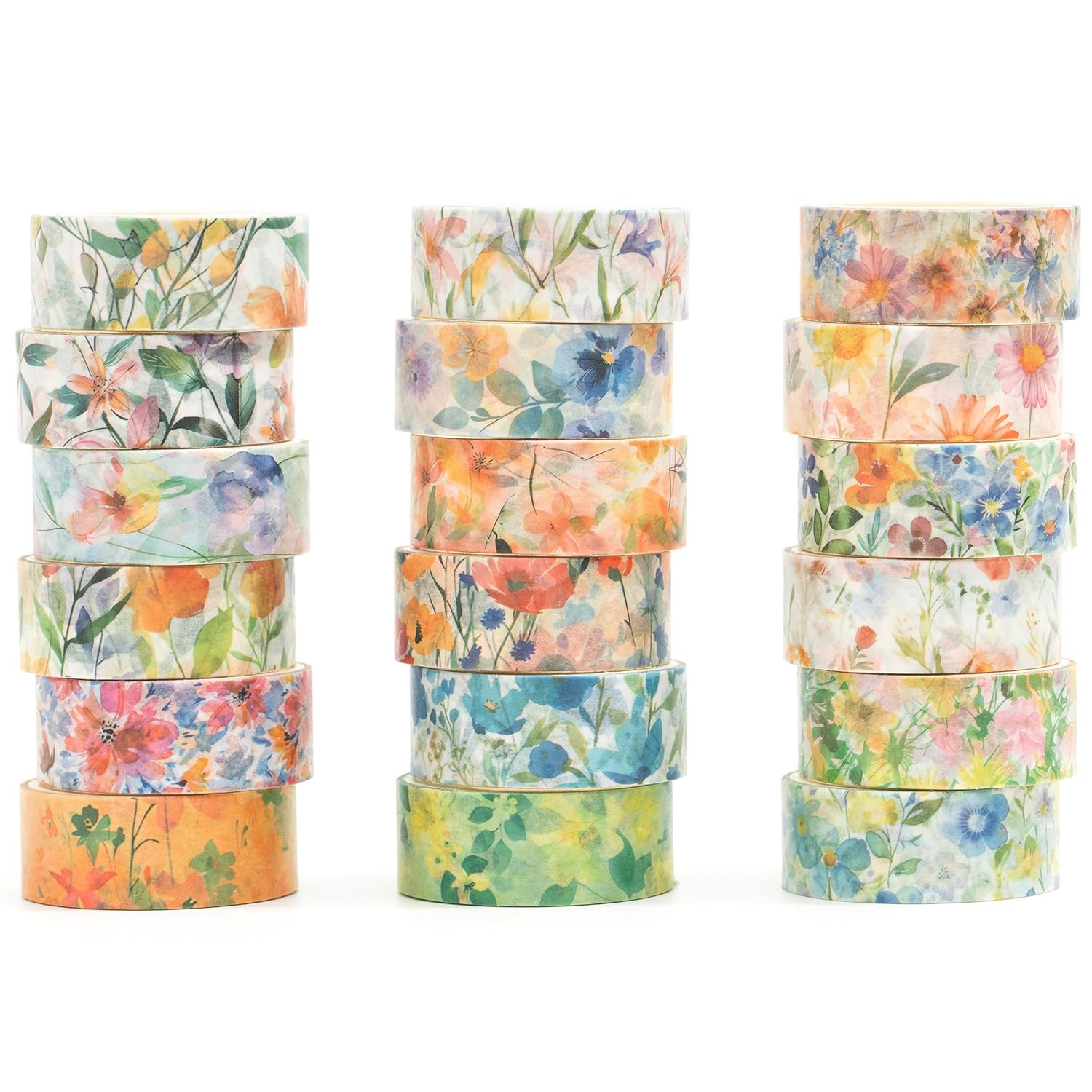 Songdao 18 Rolls Blossom Washi Tape Set Floral Arts Adhesive Tapes Flowers Garden Decorative Masking Tape Sets for Craft, Kids, Scrapbook, DIY, Gift Wrapping (Pastel Charm) image number 3