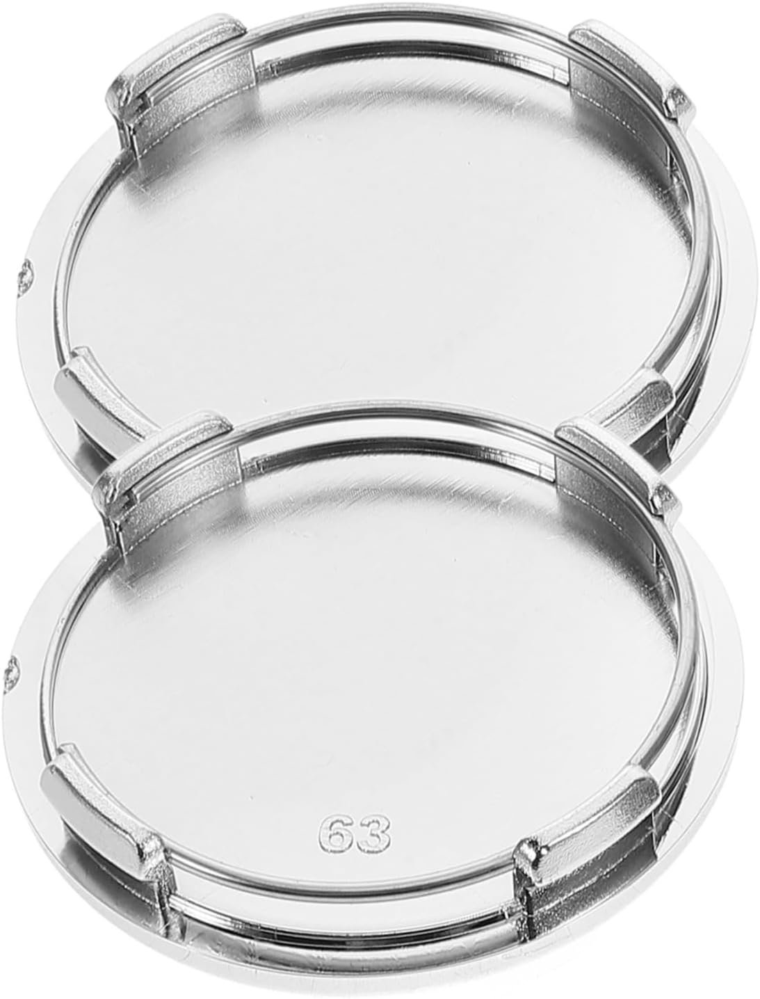 Outanaya 63Mm Wheel Hub Covers Center Caps 2Pcs Silver Car Wheel Center Hub Caps Replacement Automotive Rim Covers image number 4