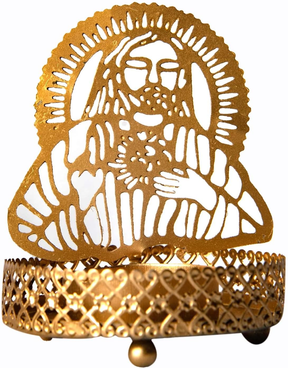 Wc_Shadow Religious Candle Holders for Christmas & Home Decorations Catholic Alter for Home Tealight Stand Cross for Candles Cross Holder Stand for Gift Jesus Candle Holder (Pack of 2)