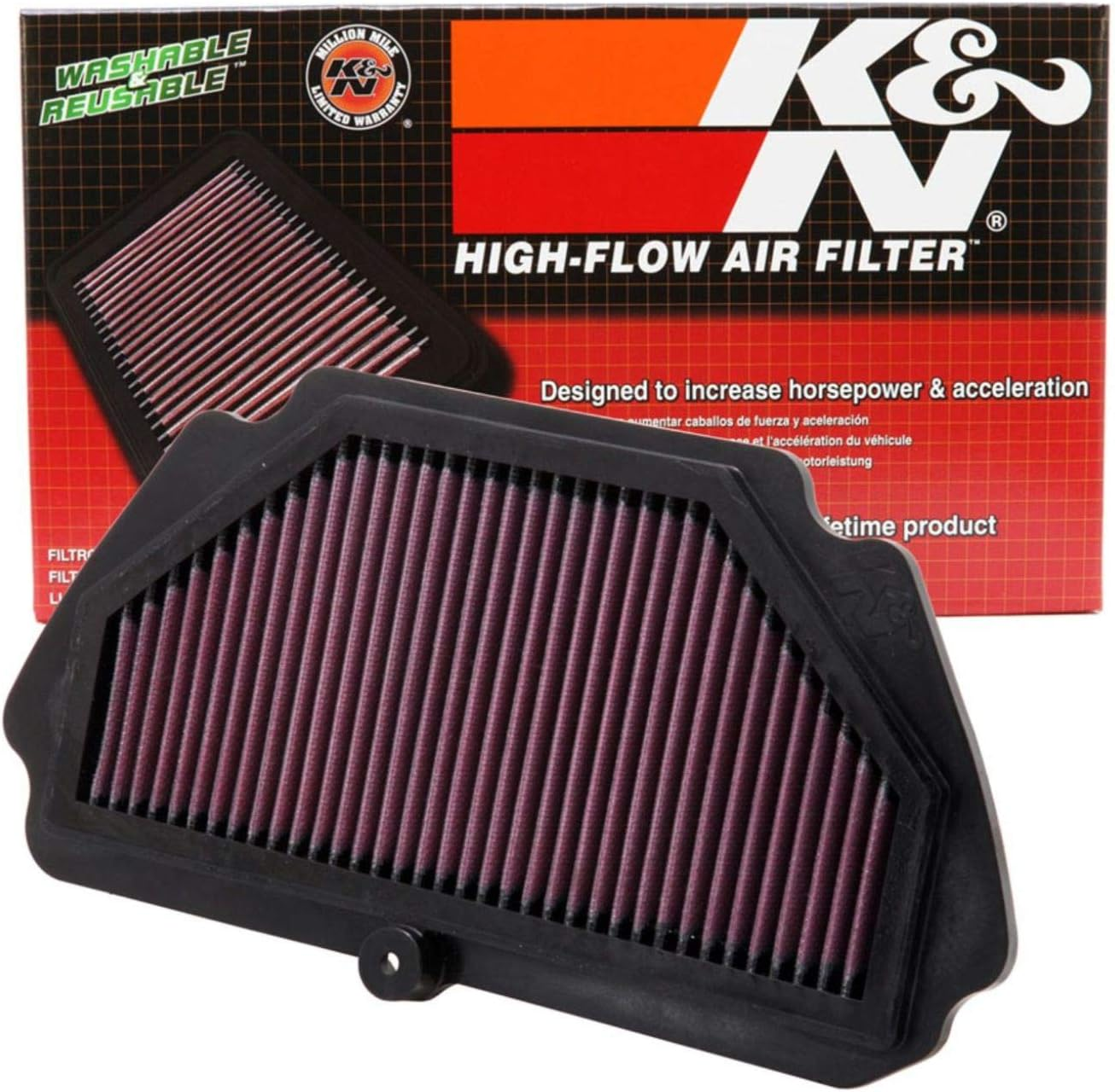 K&N KA-6009 Panel Air Filter for 2022 Kawasaki ZX636 Ninja ZX-6R 636 image number 3