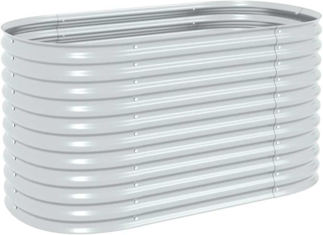 Vidaxl Galvanised Steel Raised Garden Bed - Versatile Silver Outdoor Planter for Vegetables, Herbs and Flowers - Weather Resistant with Ample Space image number 3