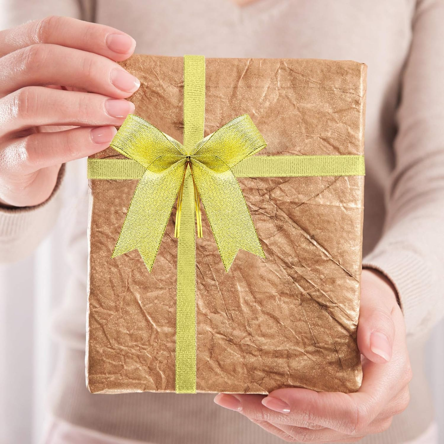 Sumind 48 Pieces Christmas Bow Ribbon Bow for Christmas Tree, Christmas Wreath, Gift Decoration, 4.25 X 3.75 Inch image number 6