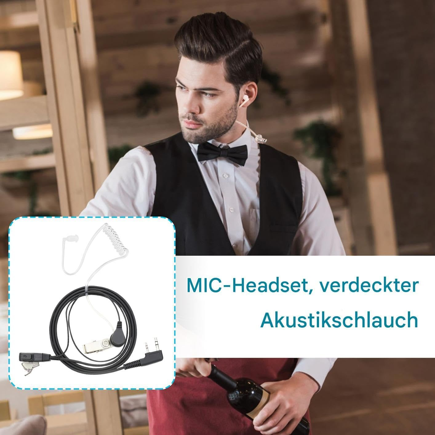 Microphone Headset Discreet Acoustic Tube - Replacement Concealed Transparent Acoustic Tube Microphone Earphones Audio Parts Ergonomic for Professionals Enthusiasts image number 3