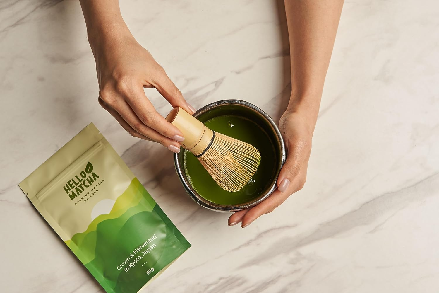 Hello Matcha, Premium Matcha Powder from Uji, Kyoto - 50G - 100% Authentic Japanese Matcha Experience - Perfect for Matcha Lattes, Baking or Smoothies image number 4
