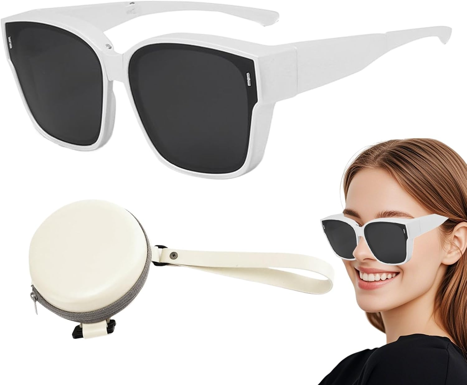 Krmoau Sunglasses to Wear over Glasses for Women - Foldable Sports Sunglasses | Stylish Glasses for Outdoor, Driving, Travel, Cycling, Fishing, Hiking for Men and Women image number 4