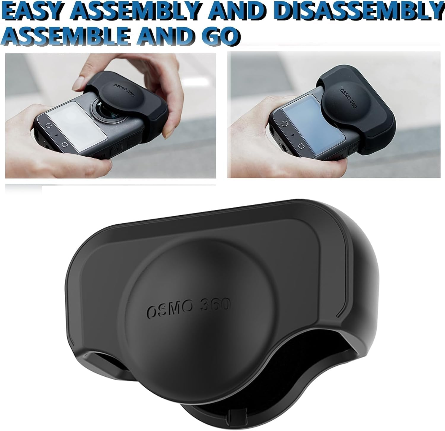 T Tersely Silicone Protective Case and Lens Cap for DJI OSMO 360, Sports Camera Body Frame Sleeve Accessories, Anti-Slip Anti-Scratch Protector Cover image number 4