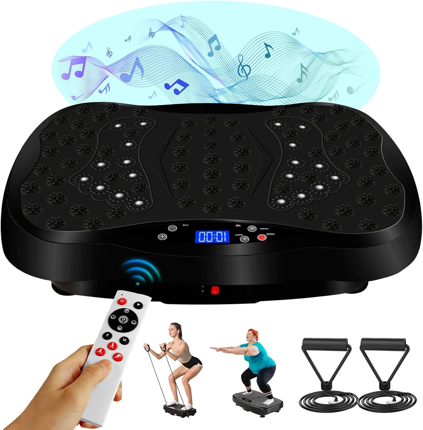 Vibration Plate Exercise Machine - 120 Speed Levels Full Body Workout Vibration Platform with Loop Bands & Remote Control for Home Fitness & Weight Loss & Muscle Toning image number 4