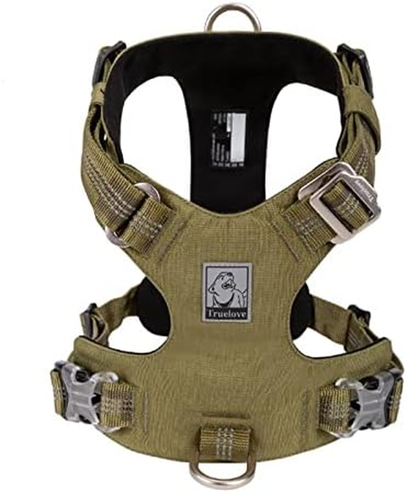 True Love Ultra Light 3M Reflective Dog Harness, X-Large, Army Green image number 4