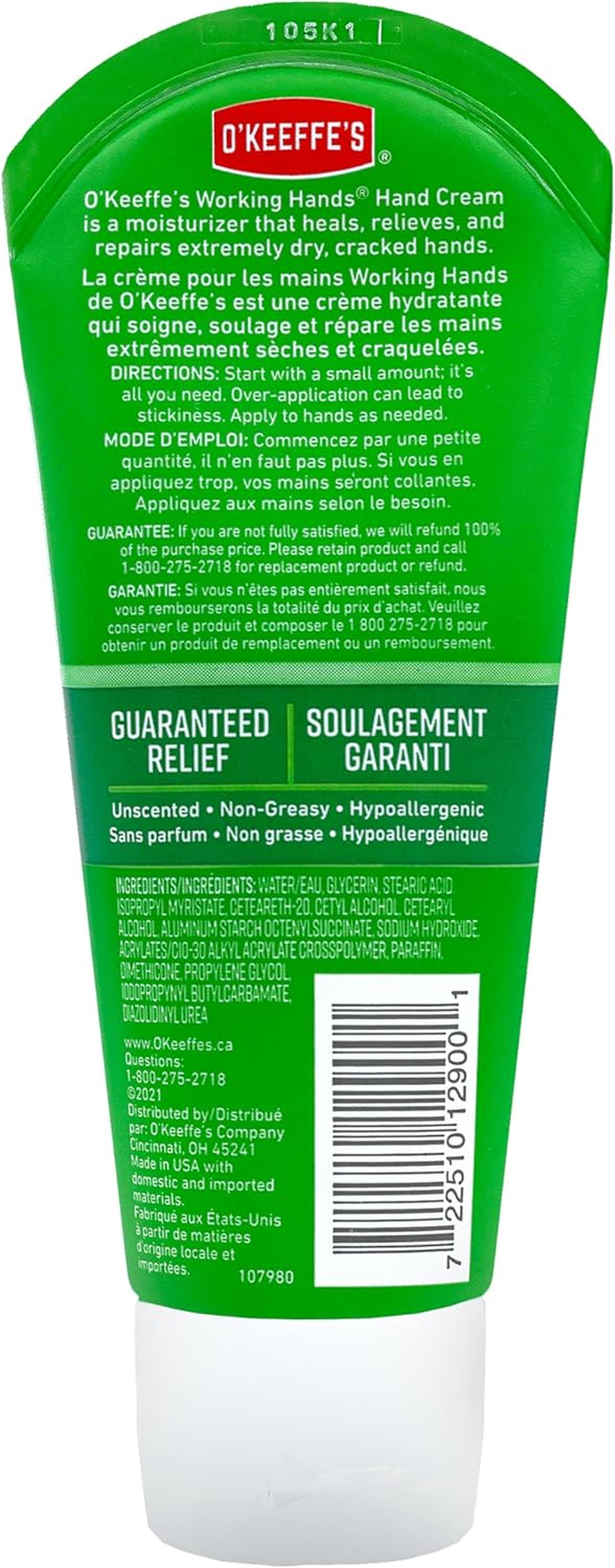 O'Keeffe'S Working Hands Hand Cream, 3.4 Ounce Jar image number 2