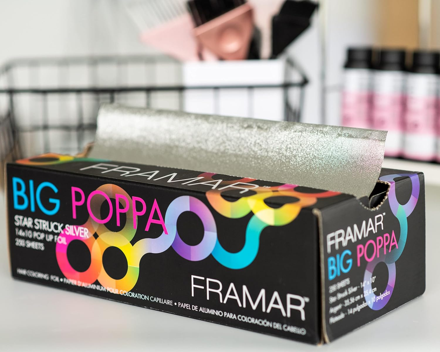 Framar Big Poppa Star Struck Silver Pop up Hair Foil, Aluminum Foil Sheets, Hair Foils for Highlighting - 250 Foil Sheets 10X14 Inches