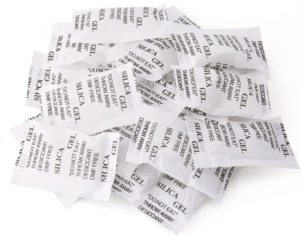 Durimoiy 2 Gram [100 Packets] Silica Gel Packets, Desiccant Packs, Dehumidifier - Silica Gel Packets, Moisture Absorbers, Silica Gel, Silica Packets image number 2