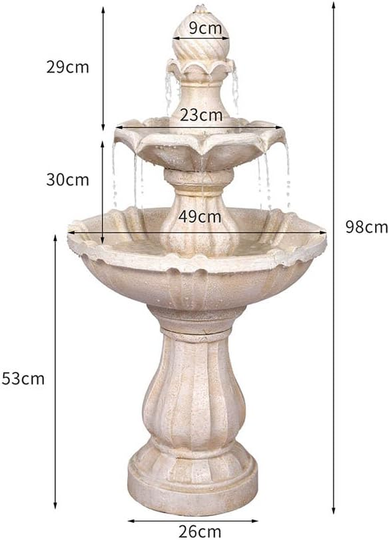 Electric Fountain Water Bird Bath Power Pump Kit Indoor Garden Outdoor Pond Fountains Pump Sets,3-Tiered Pagoda Zen Modern Outdoor Floor Standing Fountain with Pump for Backyard,Deck,Lawn, Porch image number 4