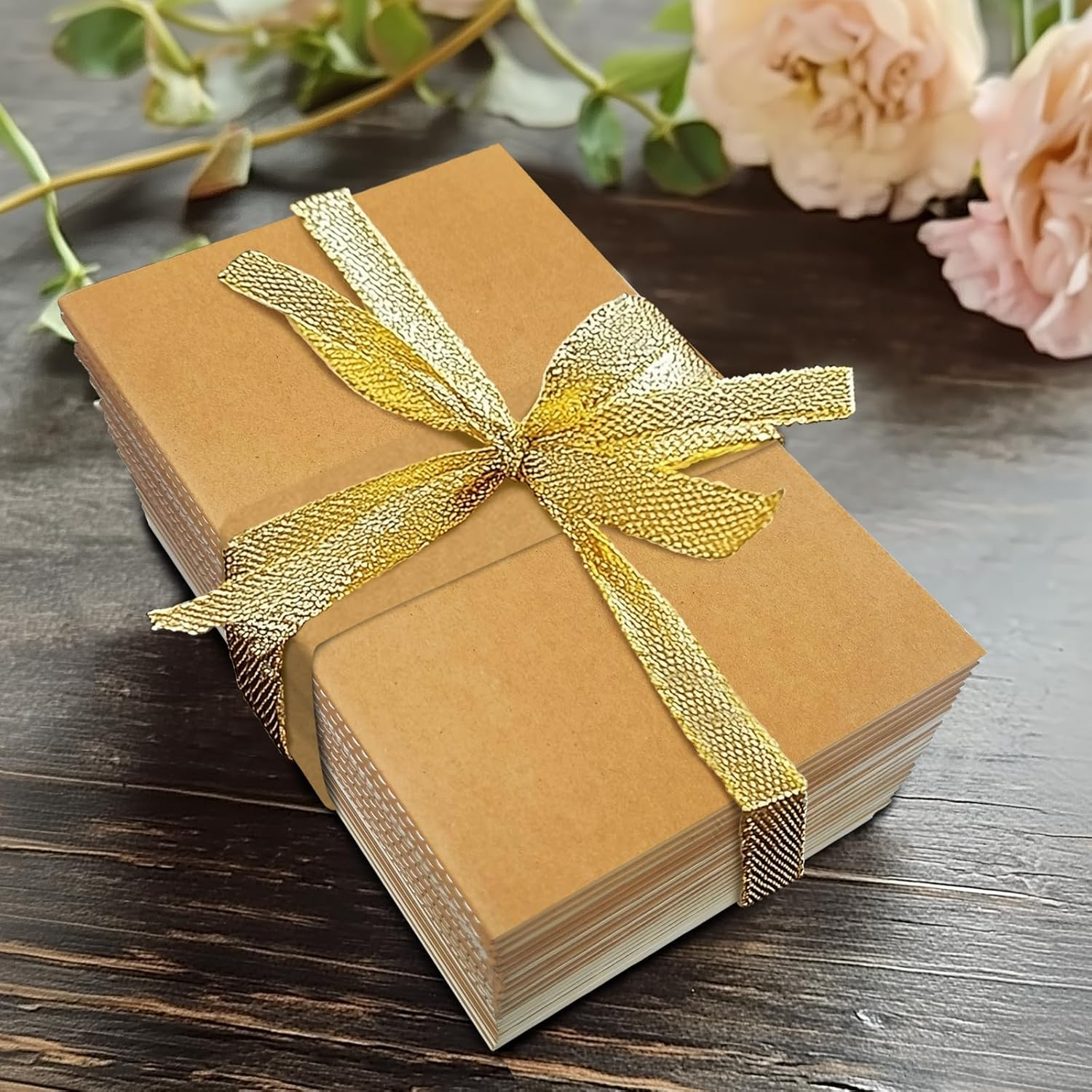 24 Pack Blank Notebook A5, 60 Pages(30 Sheets) Kraft Notebooks Unlined Journals Bulk Sketchbook Multipack for Kids Students Classroom Writing Drawing Office Back to School Gift, 21.5X14Cm（Brown） image number 6