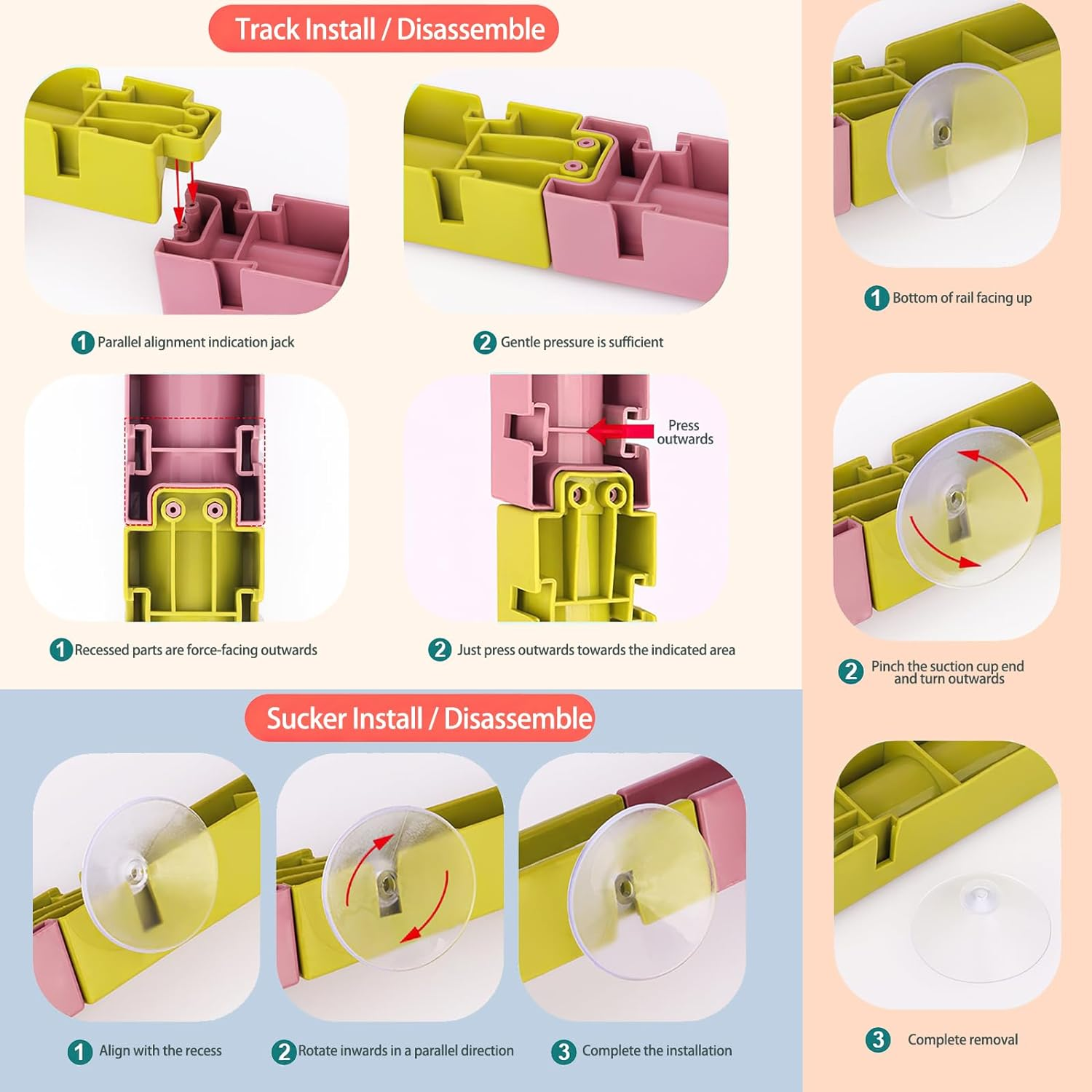 Bath Toys - 62Pcs Kids Bath Toys ，Children'S Bath Slide Toy with Suction Cups，Balls Track Game Shower Water Slide ，DIY Educational Bath Watermill Toy for Bathtub Toys for 3 4 5 6 Year Olds Boys Girls image number 3