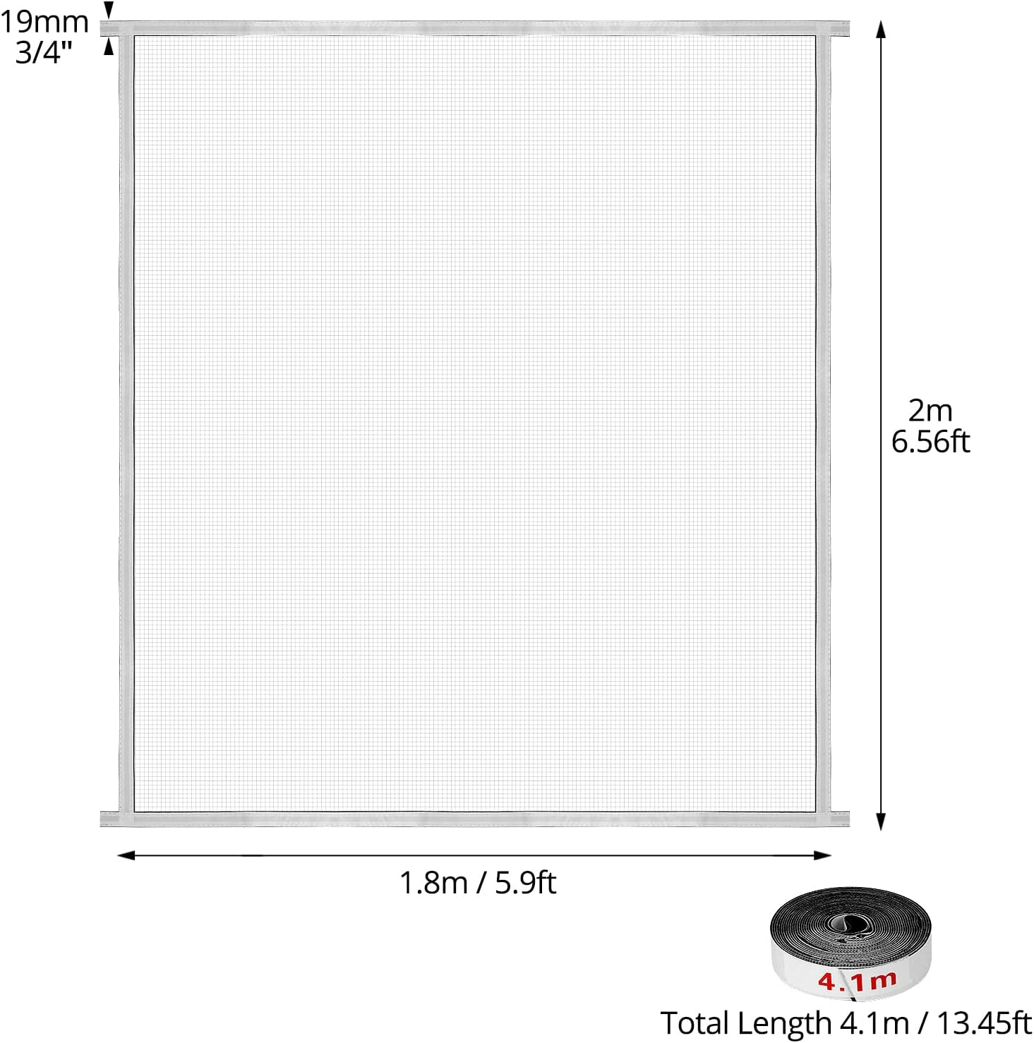 QWORK&reg; Cat Net Window with Self-Adhesive Tape, Cat Safe Fly Screen, Safety Net, Tear-Resistant Polyester, 180 X 200 Cm image number 6
