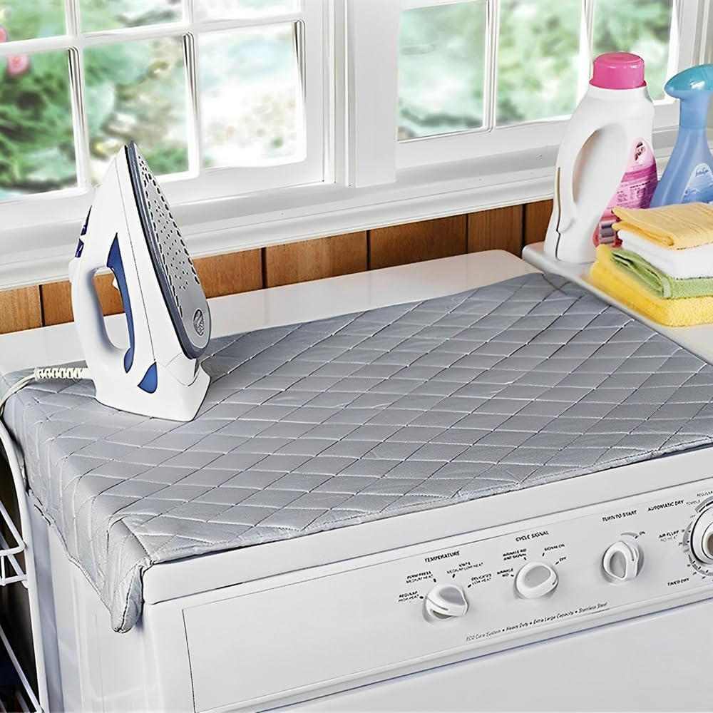Ironing Blanket, Magnetic Mat Laundry Pad, Portable Travel Ironing Mat, Foldable Thickened Heat Resistant Ironing Pad Cover for Dryer Countertop image number 6