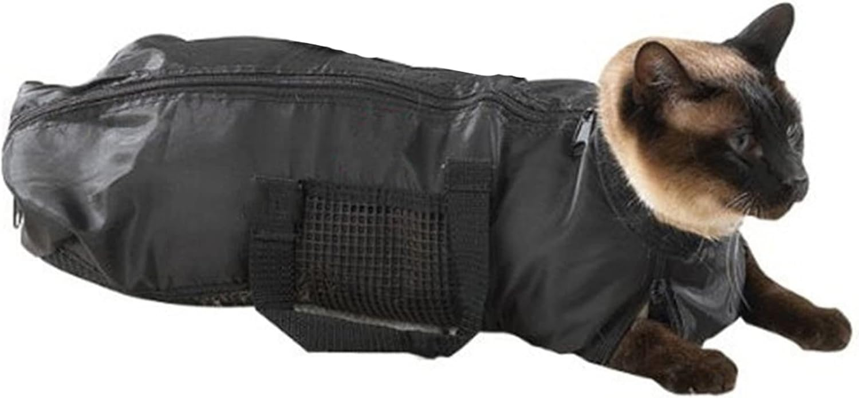 SOONHUA Cat Glooming Bag for Bathing Cats, Adjustable Cat Shower, Mesh Bag, Bath Bag, Anti-Scratch, Breathable, Restraint Bag, Cat Bag for Cleaning, Grooming, Bathing image number 3