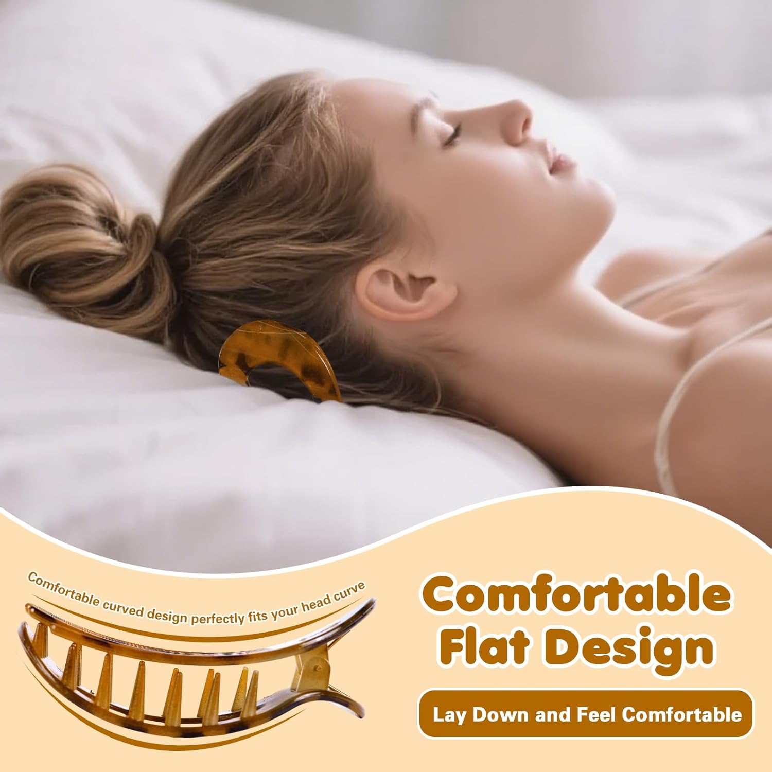 Moerstar Pack of 6 Women'S Hair Clips, Large Simple Elegant Non-Slip Flat Claw Clip Strong Hold Hair Clips for Thick Thin Fine Hair Women Girls (Style 4) image number 2