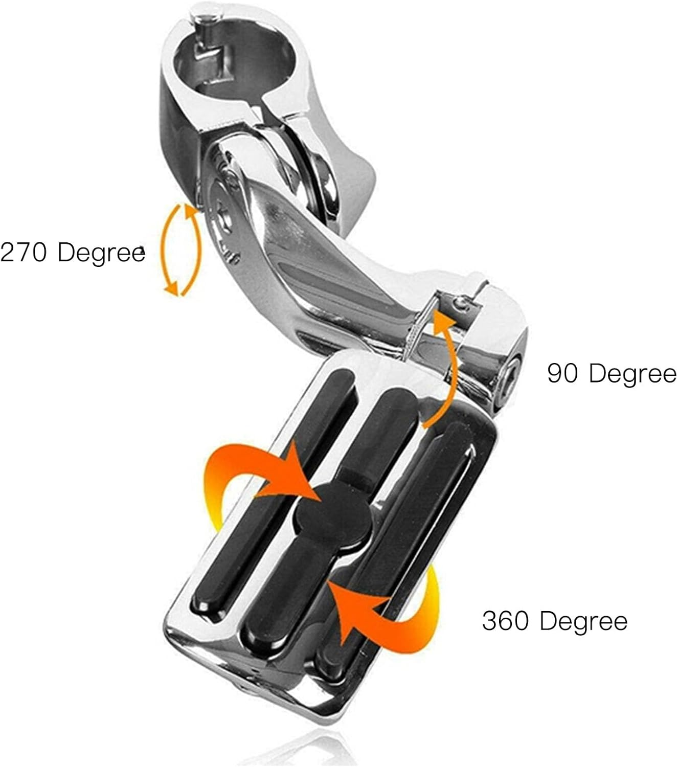2Pcs Highway Footpegs, Motorcycle Highway Pegs for Davidson, Adjustable Comfortable Footrest with Mounting Clamps, Highway Engine Guard Bar Highway Foot Peg Pedal Mount Kit image number 1