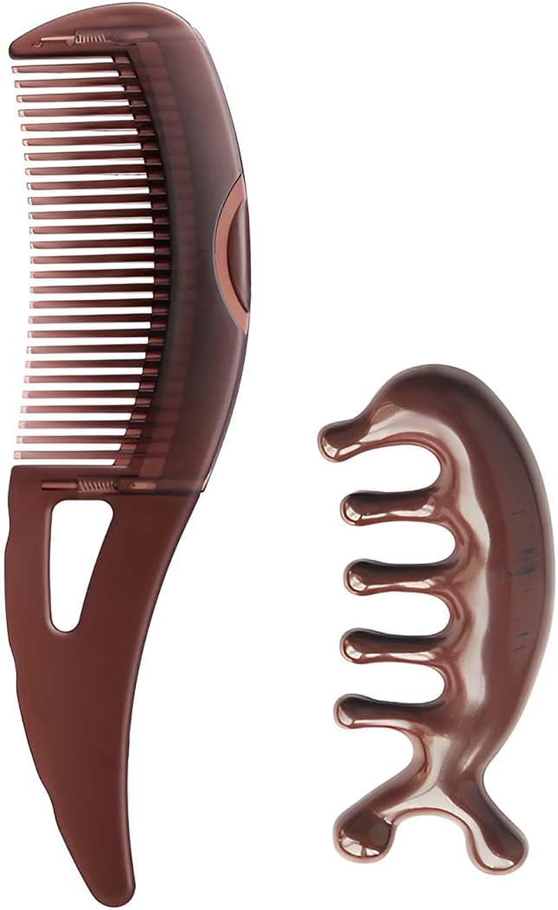 IKOPFLN Dandruff Comb, Pack of 2 Masseur and Scalp Comb, Sleek Bun Brush, Energy Massage Comb, Hairdressing Comb, Healthier Scalp and Better Hair Quality, Removal of Dandruff and Dirt image number 1