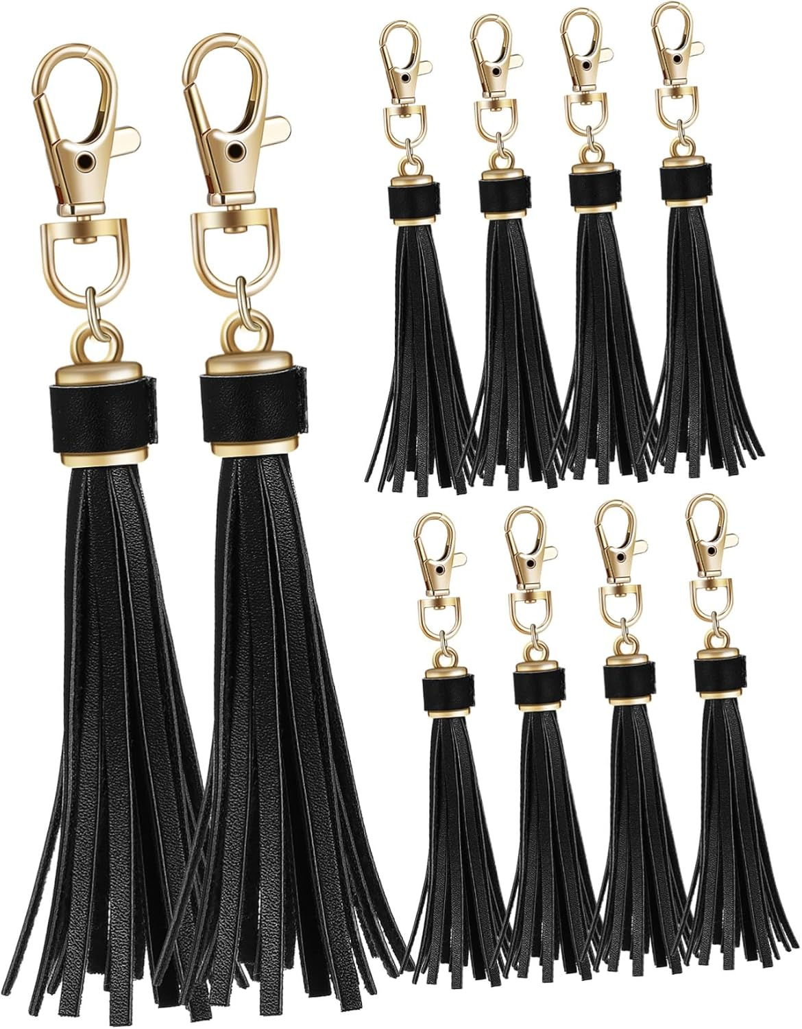 DOITOOL 10Pcs Pu Leather Tassel Keychain Pendants Stylish Bag Charms for Handbags Accessories for Home Car Office Keys Unique Special Occasions image number 3