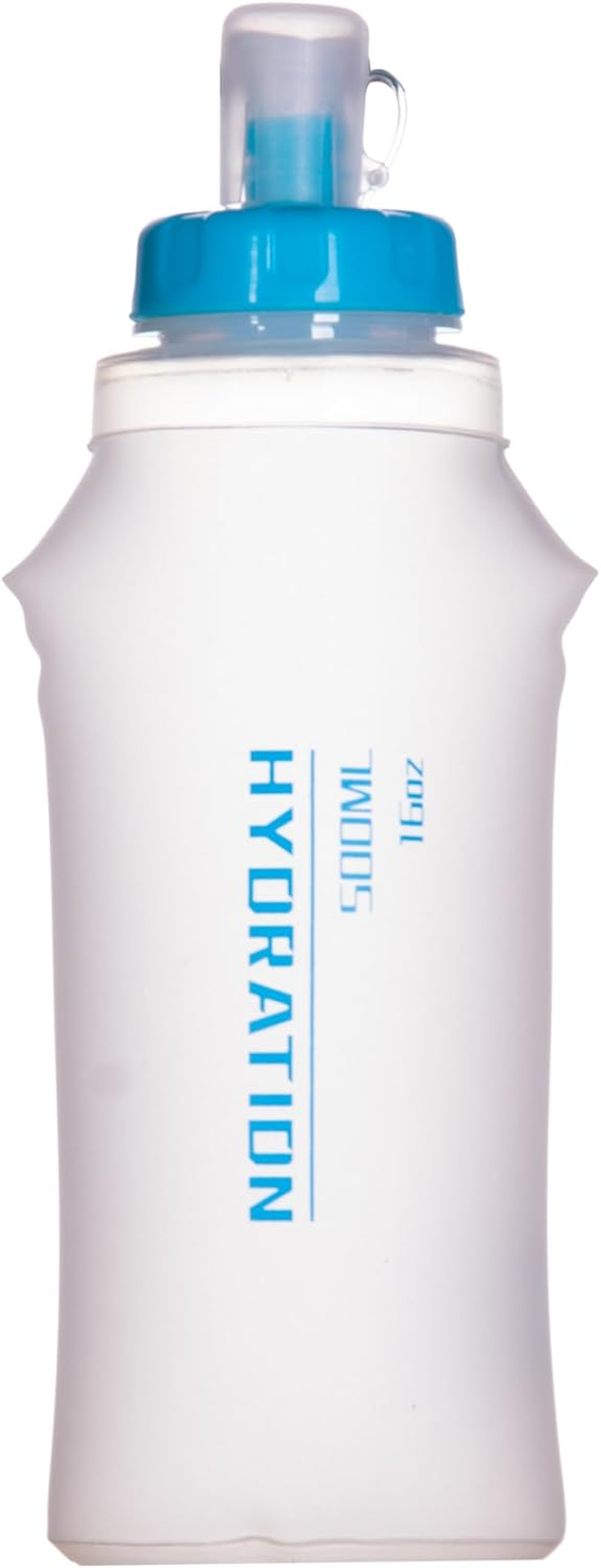 AFISHTOUR Collapsible Squeeze Soft Flask with Filter - Lightweight Bottle Water &ndash; 500 Ml/17 OZ for Trail Running, Hiking, Travel, Cycling, and Fishing; Bpa-Free (Transparent White) image number 4