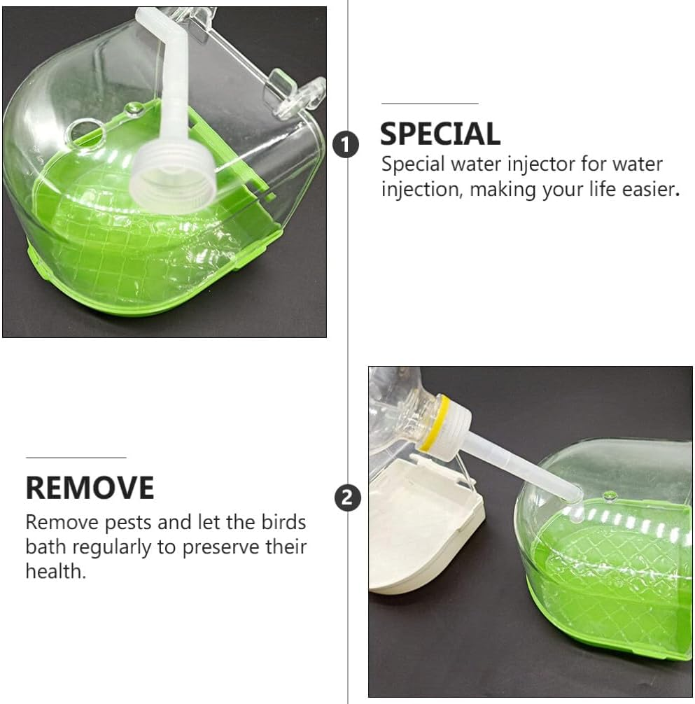 POPETPOP Bird Bath Cage Bird Essentials Bird Bath- Parakeet Bath, Bird Cage Accessories for Parakeets Canaries Cockatiels Finches Bath Essentials Parakeet Bird Cage Cockatiel Toys Budgie Bath image number 5