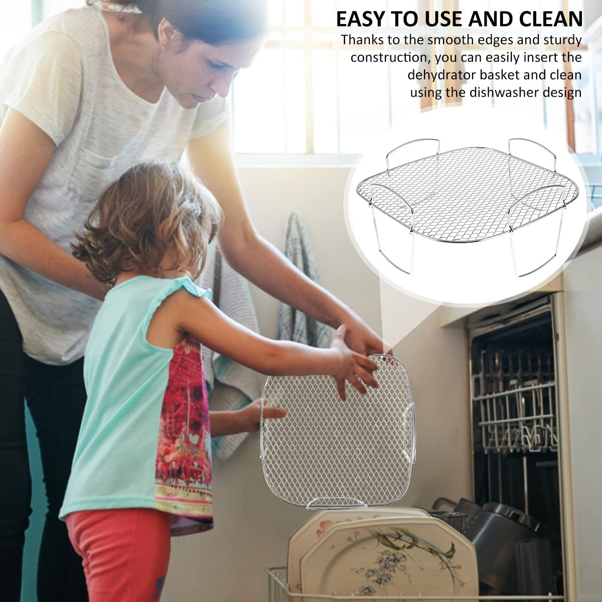 Air Fryer Rack Grilling Rack Stainless Steel Dehydrator Rack Multi-Purpose Cooking Rack Toast Rack Air Fryer Accessories Sturdy Square Rack Dishwasher Safe for Air Fryer Baking image number 3