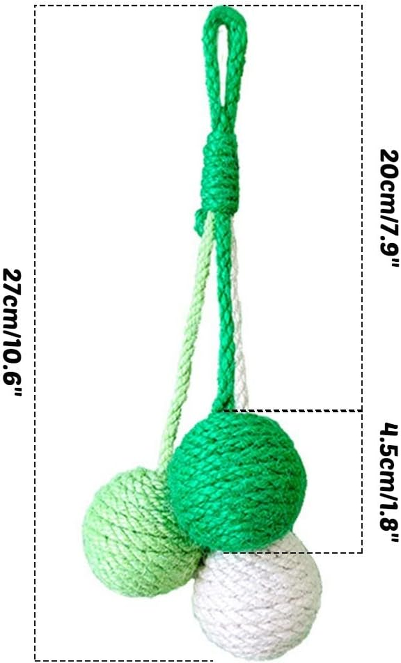 Mioyoow Cat Hanging Toy, Healthy Safe Sisal Teaser Ball Hanging Interactive Cat Exercise Toy with Sound for Kittens Puppies Small Rabbits Squirrel Hamster image number 6