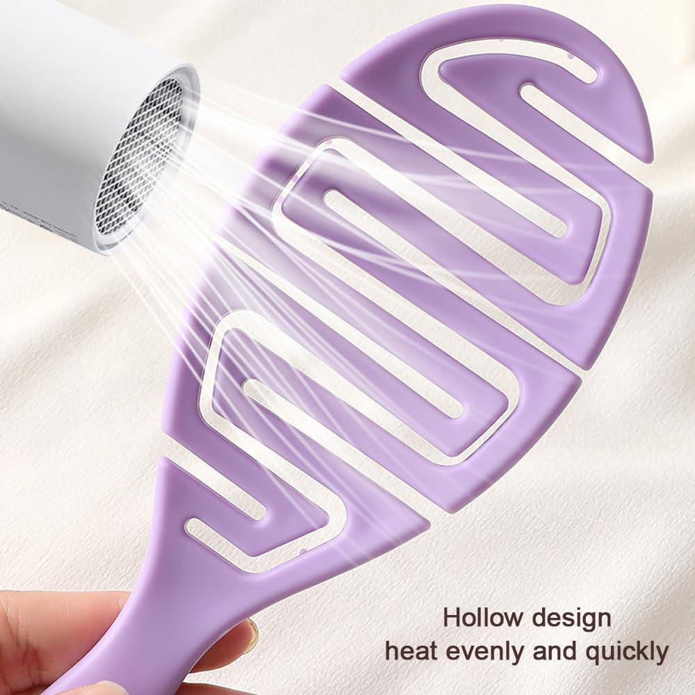Organic Hair Brush without Pulling for Women Men Children Dry & Wet Detangler Brush for Curls Long Short or Straight Hair Scalp Massage Brush Professional (Purple) image number 5