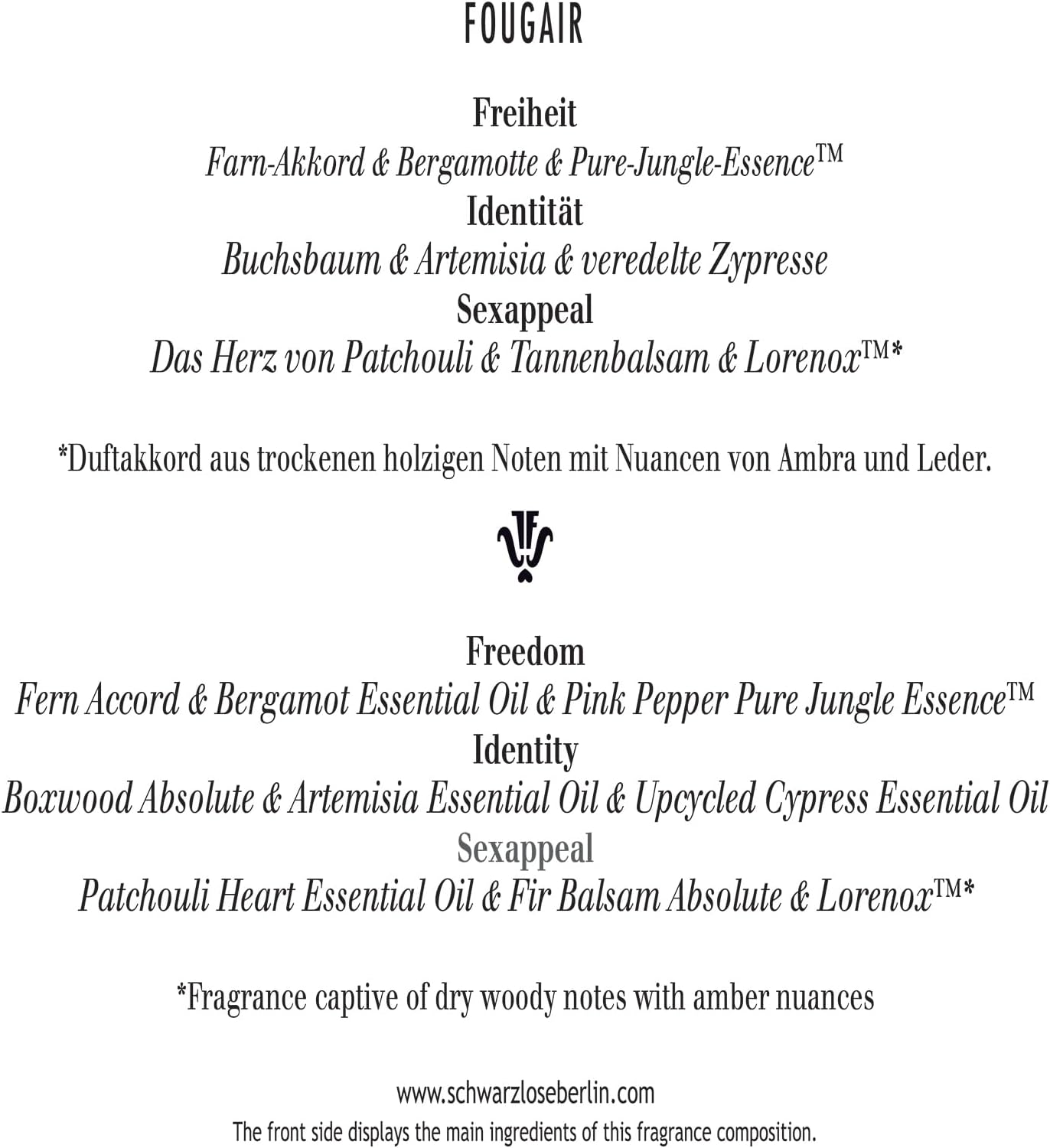 Schwarzlose Fougair for Unisex 3.4 Oz EDP Spray image number 2