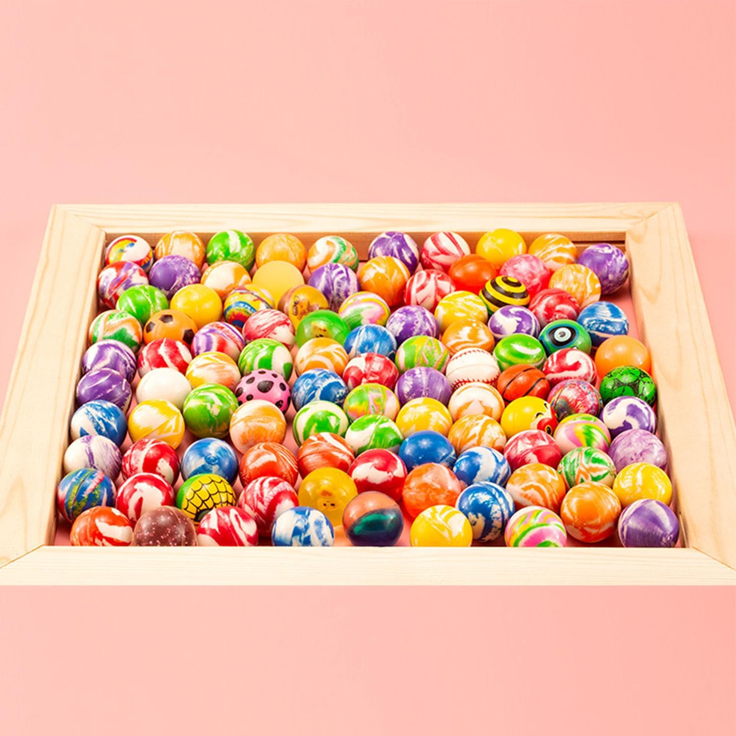 20 Mini Bouncy Balls,Colorful Bouncy Balls Bulk Mixed Pattern High Bouncing Balls, Small Rubber Bouncing Balls, for Party Favors and Vending Machines, Gift Bag Filling
