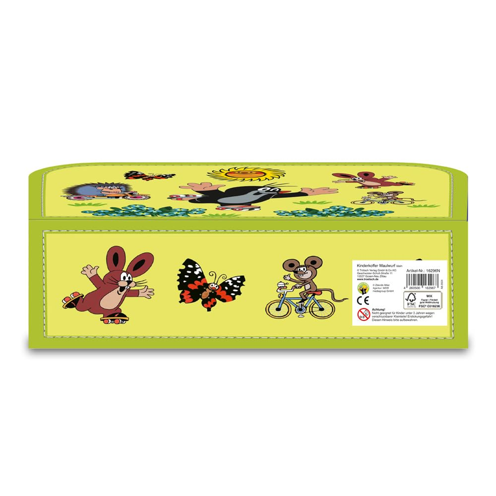 Tr&ouml;tsch the Little Mole Children'S Suitcase Small: Cardboard Suitcase Travel Suitcase Children'S Play Suitcase: Cardboard Case with Metal Handle, Small image number 4