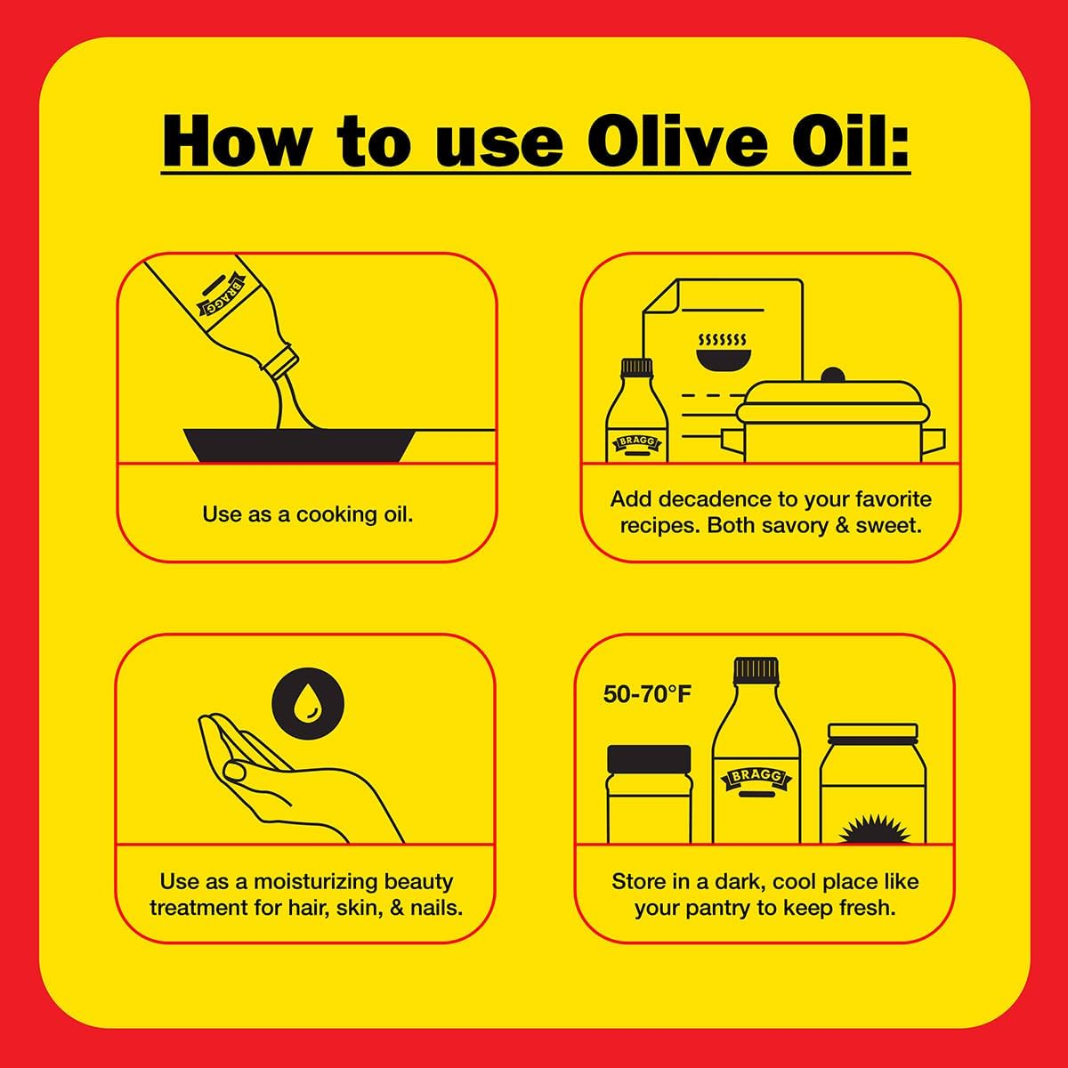 Bragg Organic Cold Pressed Olive Oil, 946 Ml image number 5