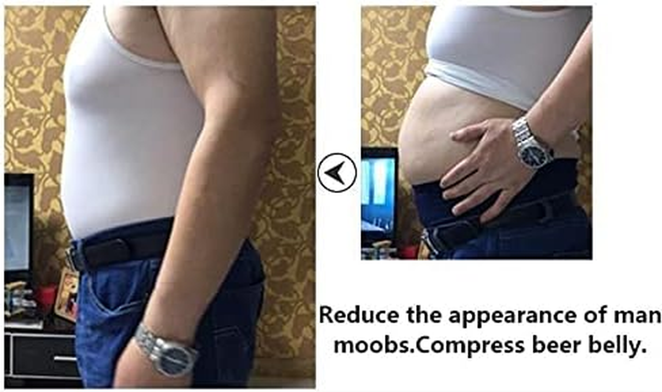 Men Slimming Tummy Control Chest Compression Hide Gynecomastia Undershirt Shapewear image number 4