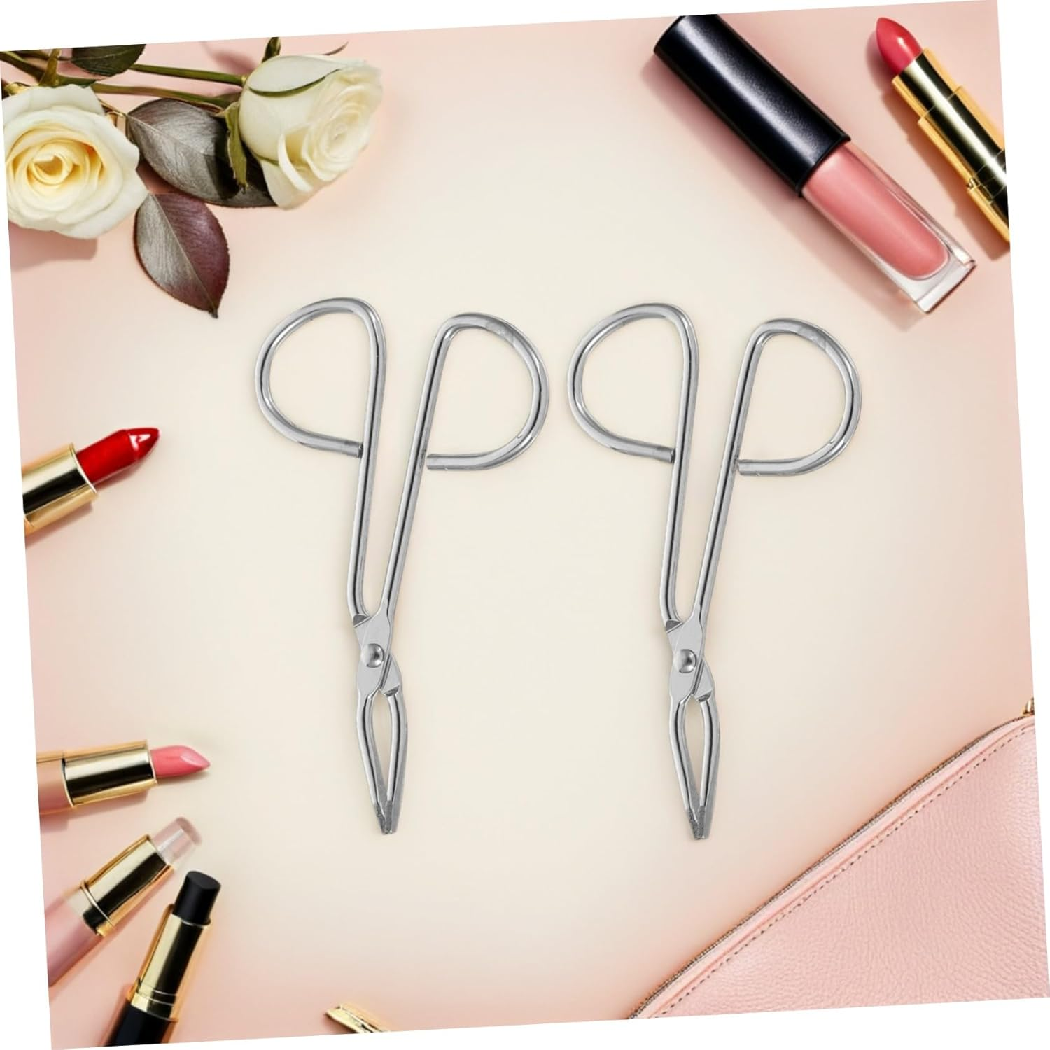 HOLIDYOYO 2Pcs Stainless Steel Slant Tip Tweezers and Scissor Tweezers Set for Facial Hair Grooming and Eyebrow Shaping, Portable Precision Beauty Tools for Men and Women image number 1